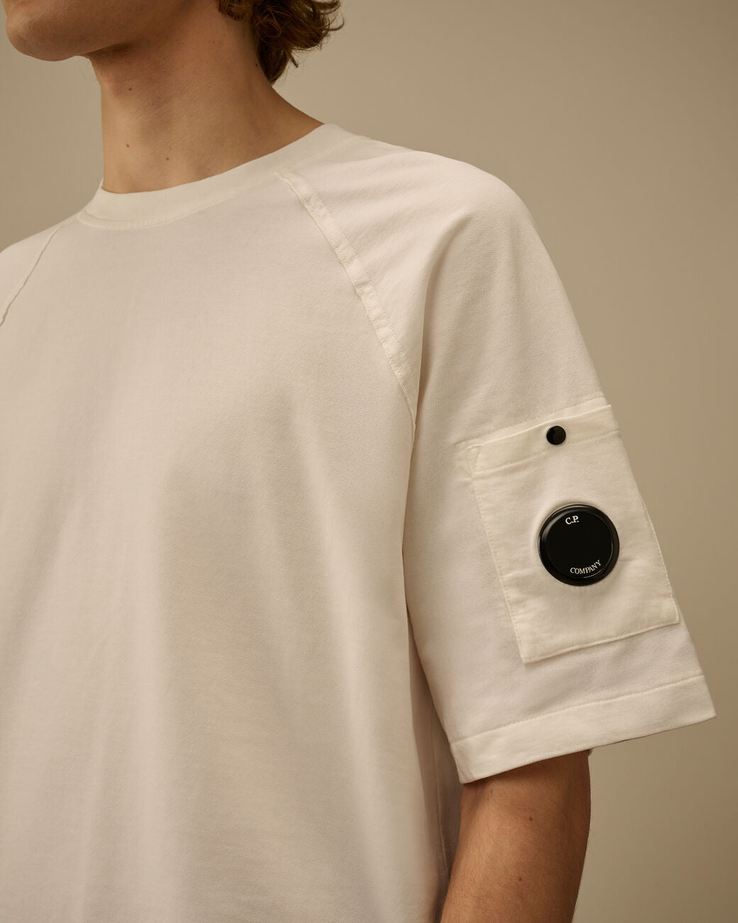 C.P. COMPANY - Light Fleece Short Sleeve Sweatshirt Blanc givré - Lothaire