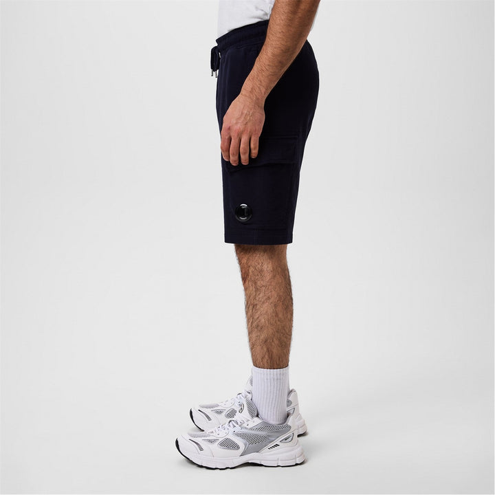 C.P. COMPANY - Men's Micro Lens Fleece Jogger Shorts Bleu nuit - Lothaire
