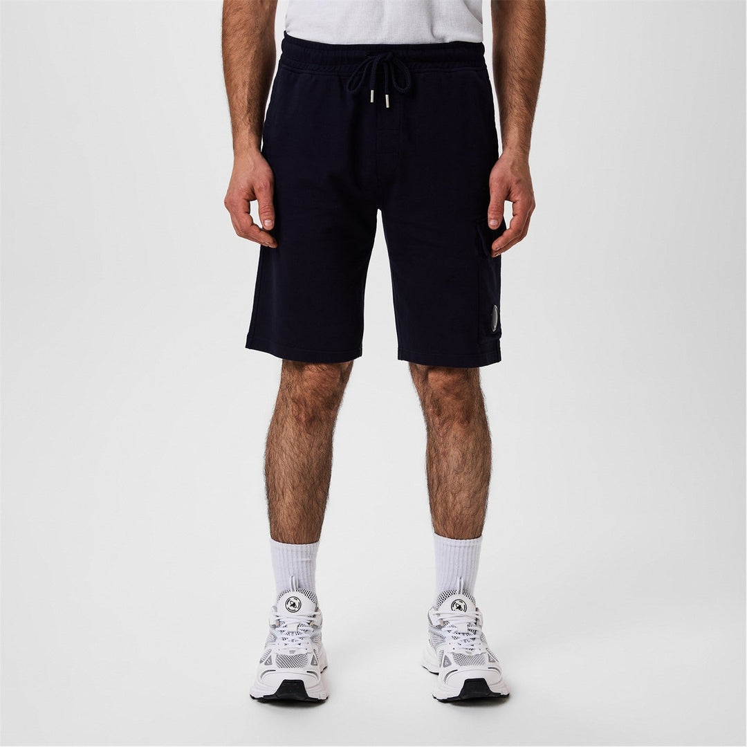 C.P. COMPANY - Men's Micro Lens Fleece Jogger Shorts Bleu nuit - Lothaire