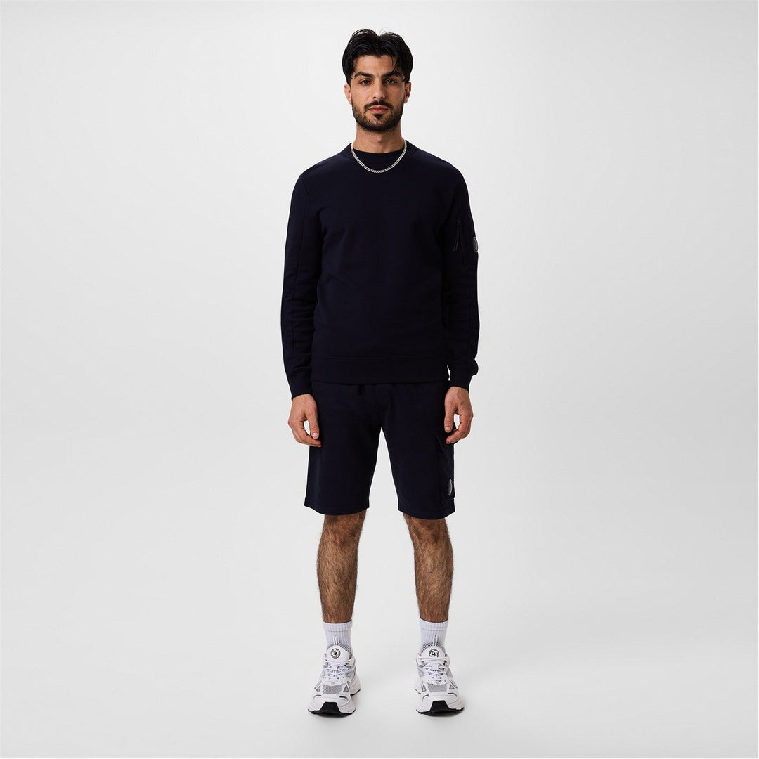 C.P. COMPANY - Men's Micro Lens Fleece Jogger Shorts Bleu nuit - Lothaire