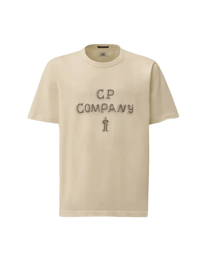 C.P. COMPANY - Mercerized 30/2 Jersey Twisted Short Sleeve Logo T-Shirt - Beige - Lothaire