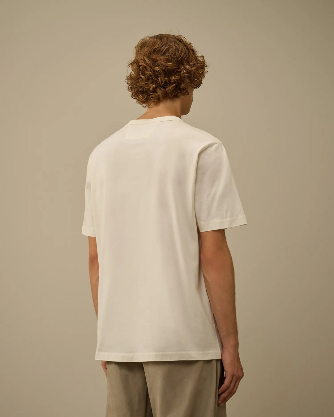 C.P. COMPANY - Mercerized 30/2 Jersey Twisted Short Sleeve Logo T-Shirt - Beige - Lothaire
