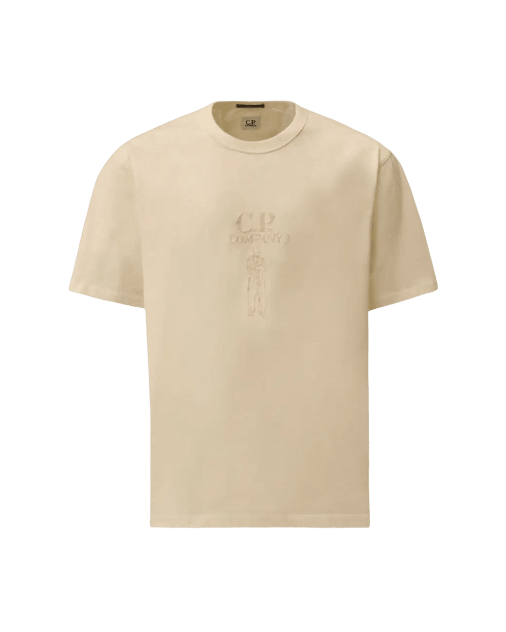 C.P. COMPANY - Mercerized Jersey 30/2 Twisted Short Sleeve Logo T-Shirt Beige - Lothaire