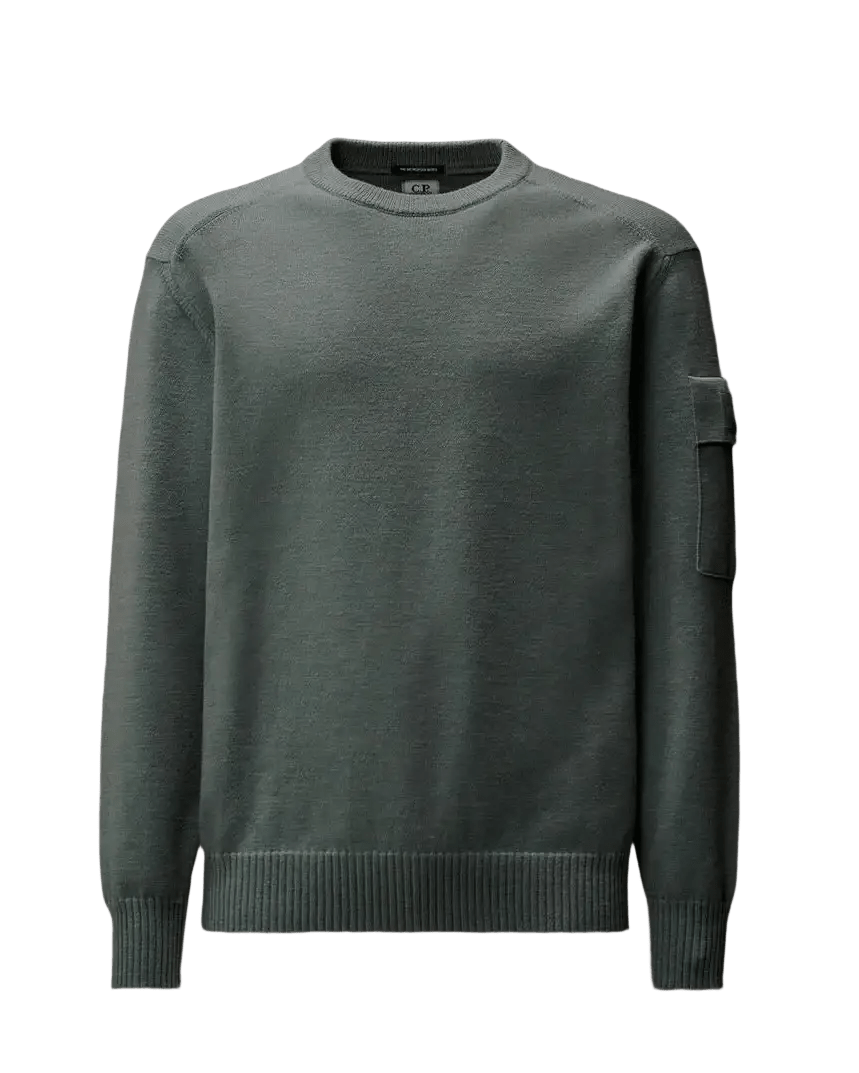 C.P. COMPANY - Metropolis Series Extrafine Merino Wool Crewneck Sweater bleu mer - Lothaire