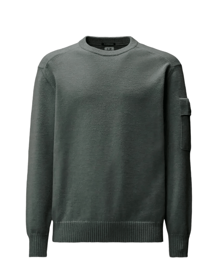 C.P. COMPANY - Metropolis Series Extrafine Merino Wool Crewneck Sweater bleu mer - Lothaire