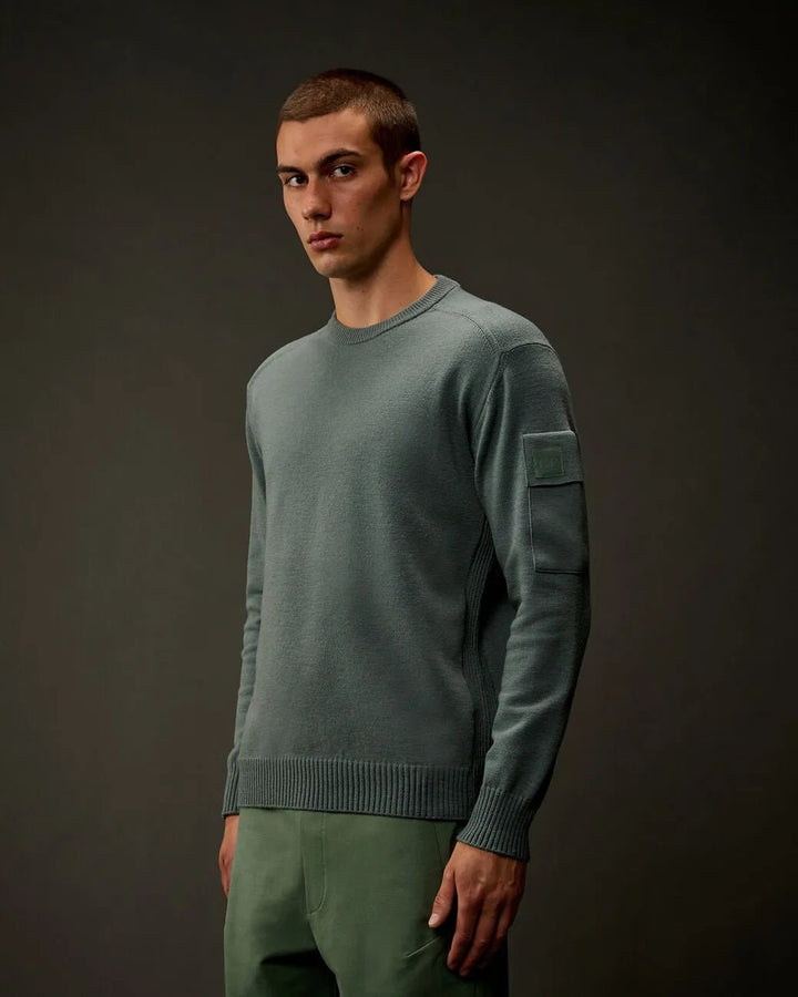 C.P. COMPANY - Metropolis Series Extrafine Merino Wool Crewneck Sweater bleu mer - Lothaire