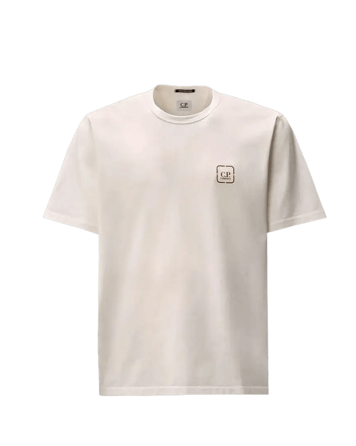 C.P. COMPANY : Metropolis Series Mercerized Jersey Short Sleeve Badge T-Shirt blanc - Lothaire