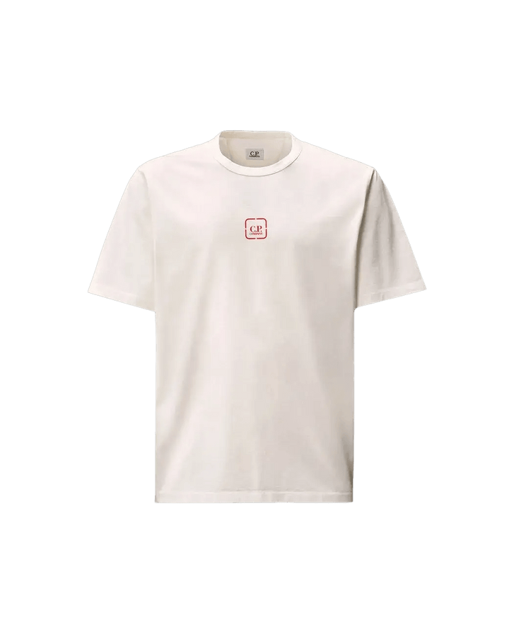 C.P. COMPANY : Metropolis Series Mercerized Jersey Short Sleeve Graphics T-Shirt blanc - Lothaire