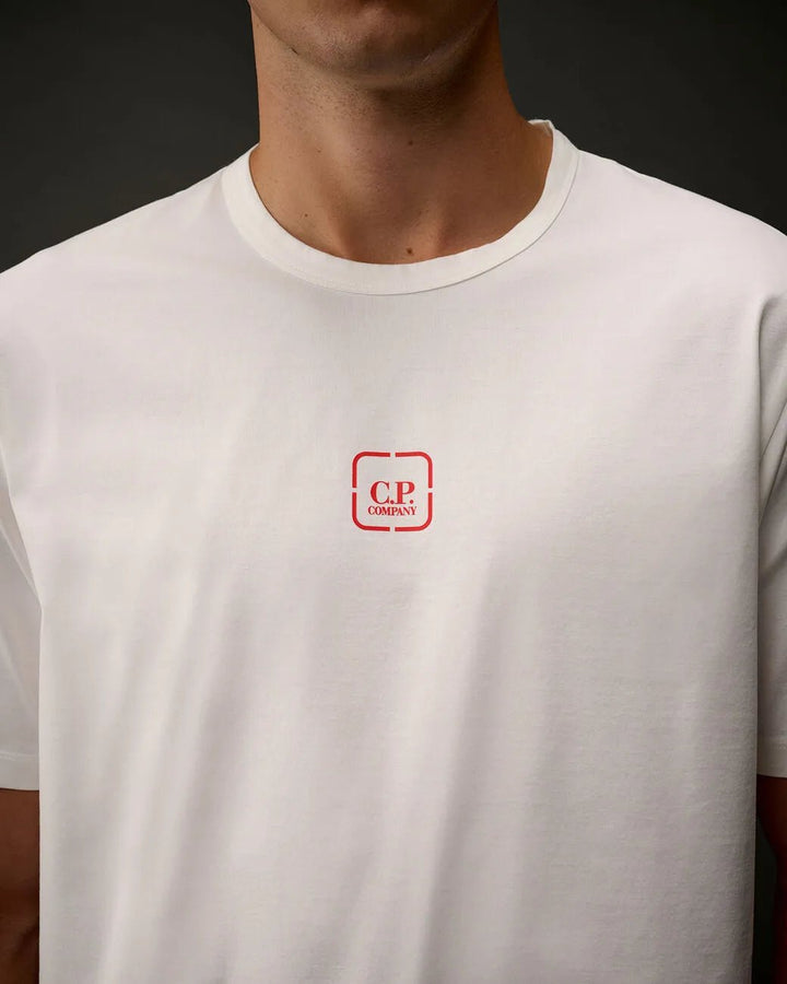 C.P. COMPANY : Metropolis Series Mercerized Jersey Short Sleeve Graphics T-Shirt blanc - Lothaire