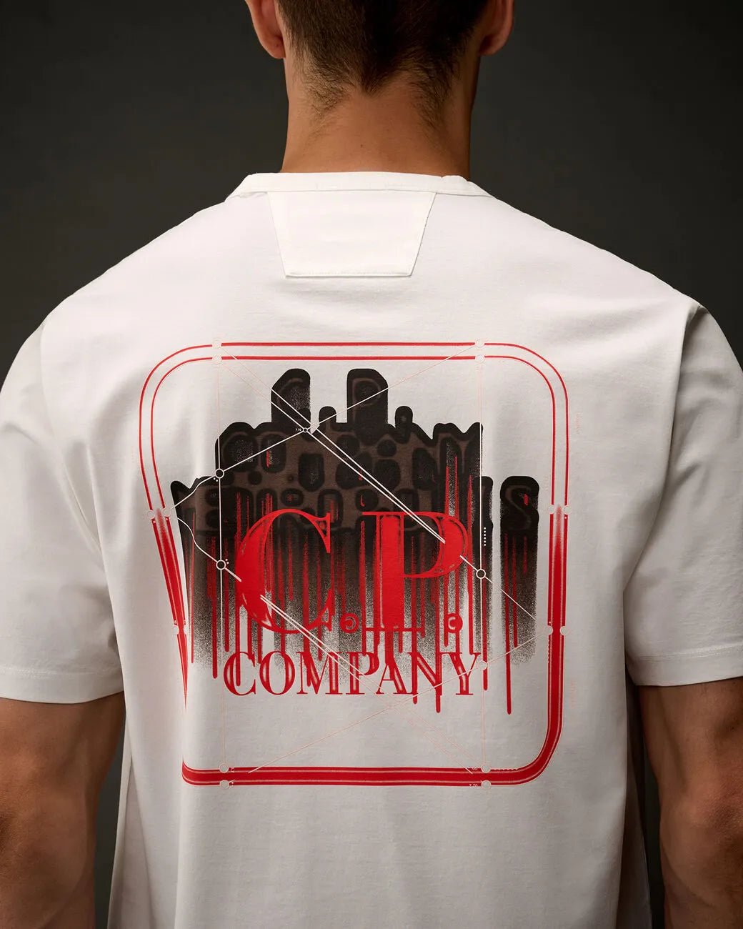 C.P. COMPANY : Metropolis Series Mercerized Jersey Short Sleeve Graphics T-Shirt blanc - Lothaire