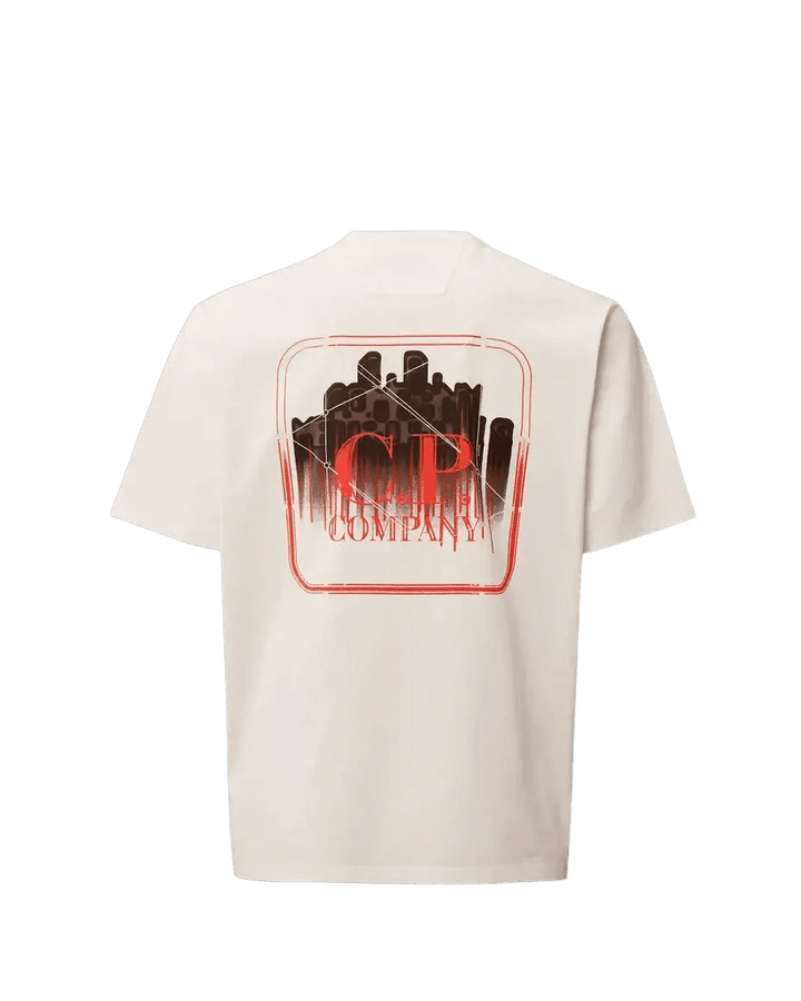 C.P. COMPANY : Metropolis Series Mercerized Jersey Short Sleeve Graphics T-Shirt blanc - Lothaire