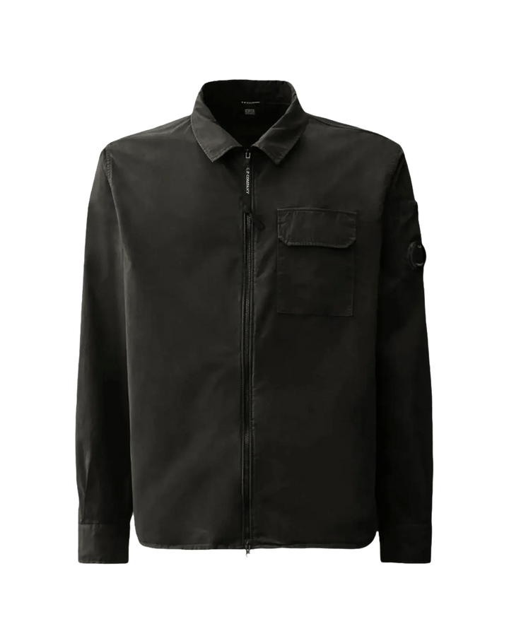 C.P. COMPANY - Organic Gabardine Full Zip Overshirt - Marine - Lothaire