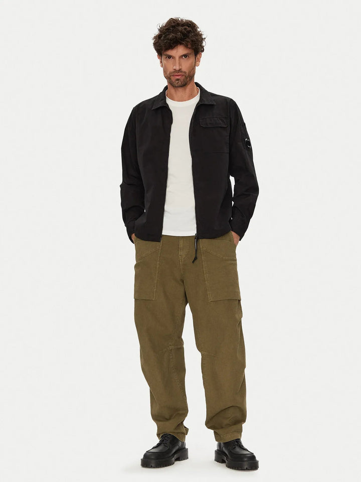 C.P. COMPANY - Organic Gabardine Full Zip Overshirt - Marine - Lothaire
