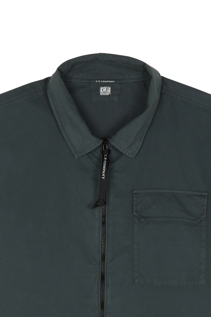 C.P. COMPANY - Organic Gabardine Zipped Overshirt - Gris - Lothaire