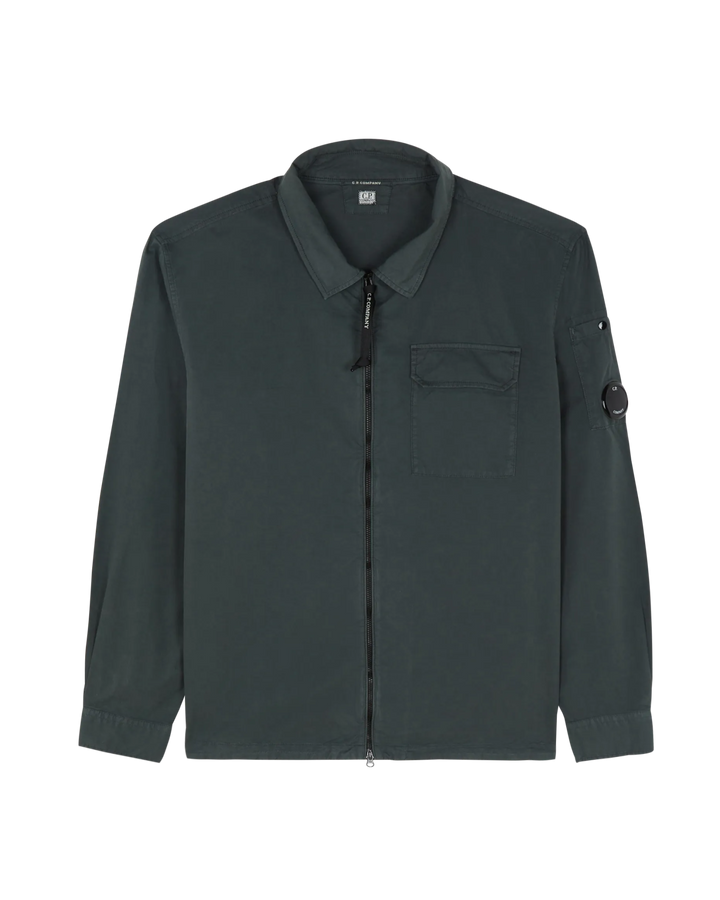 C.P. COMPANY - Organic Gabardine Zipped Overshirt - Gris - Lothaire