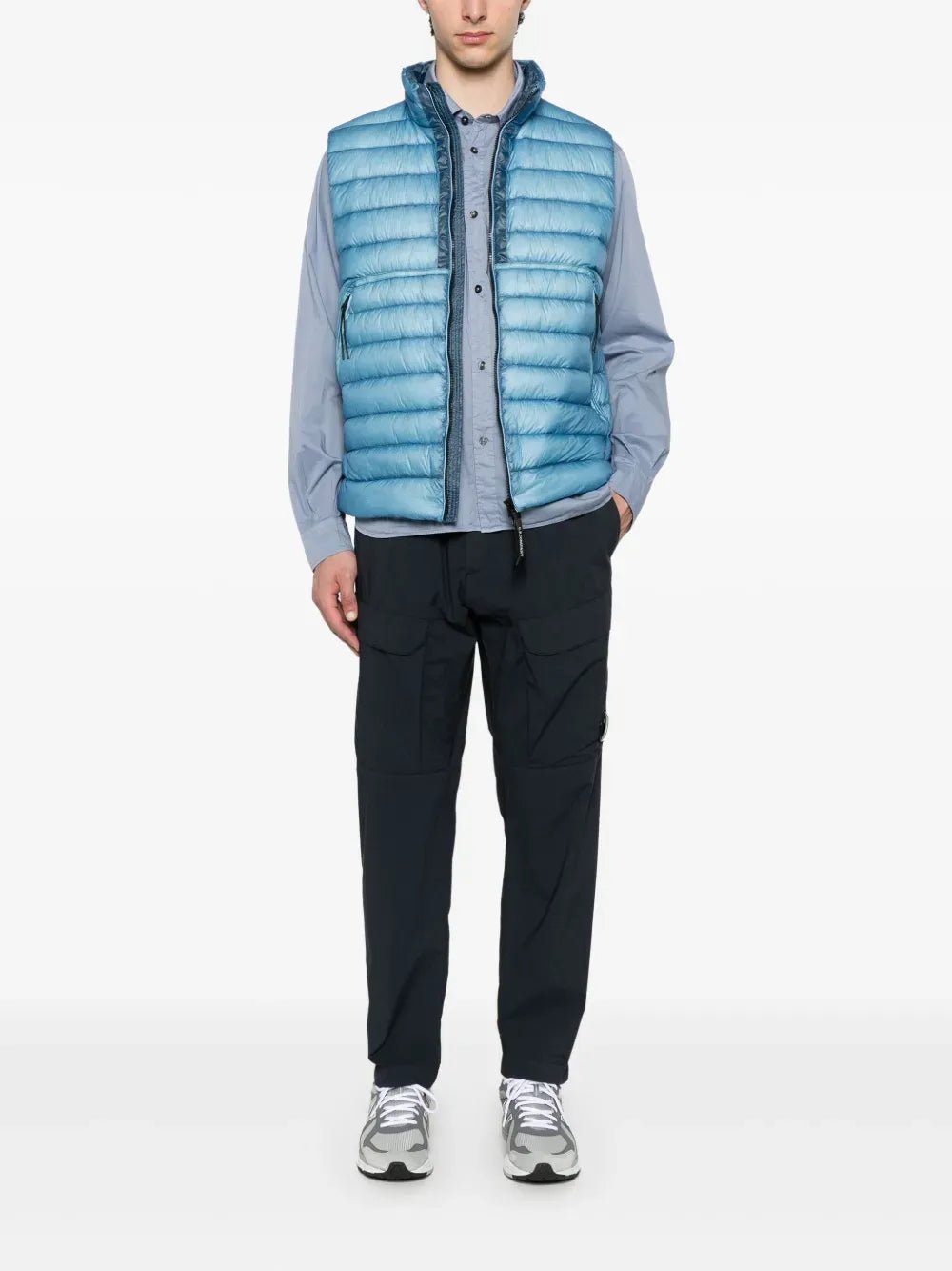 C.P. COMPANY : pantalon à verre de lunettes signature bleu marine - Lothaire