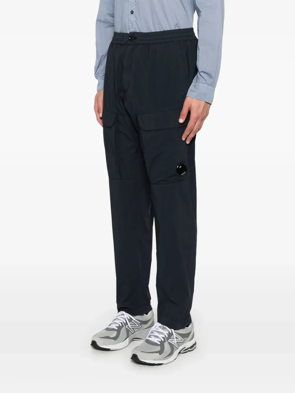 C.P. COMPANY : pantalon à verre de lunettes signature bleu marine - Lothaire