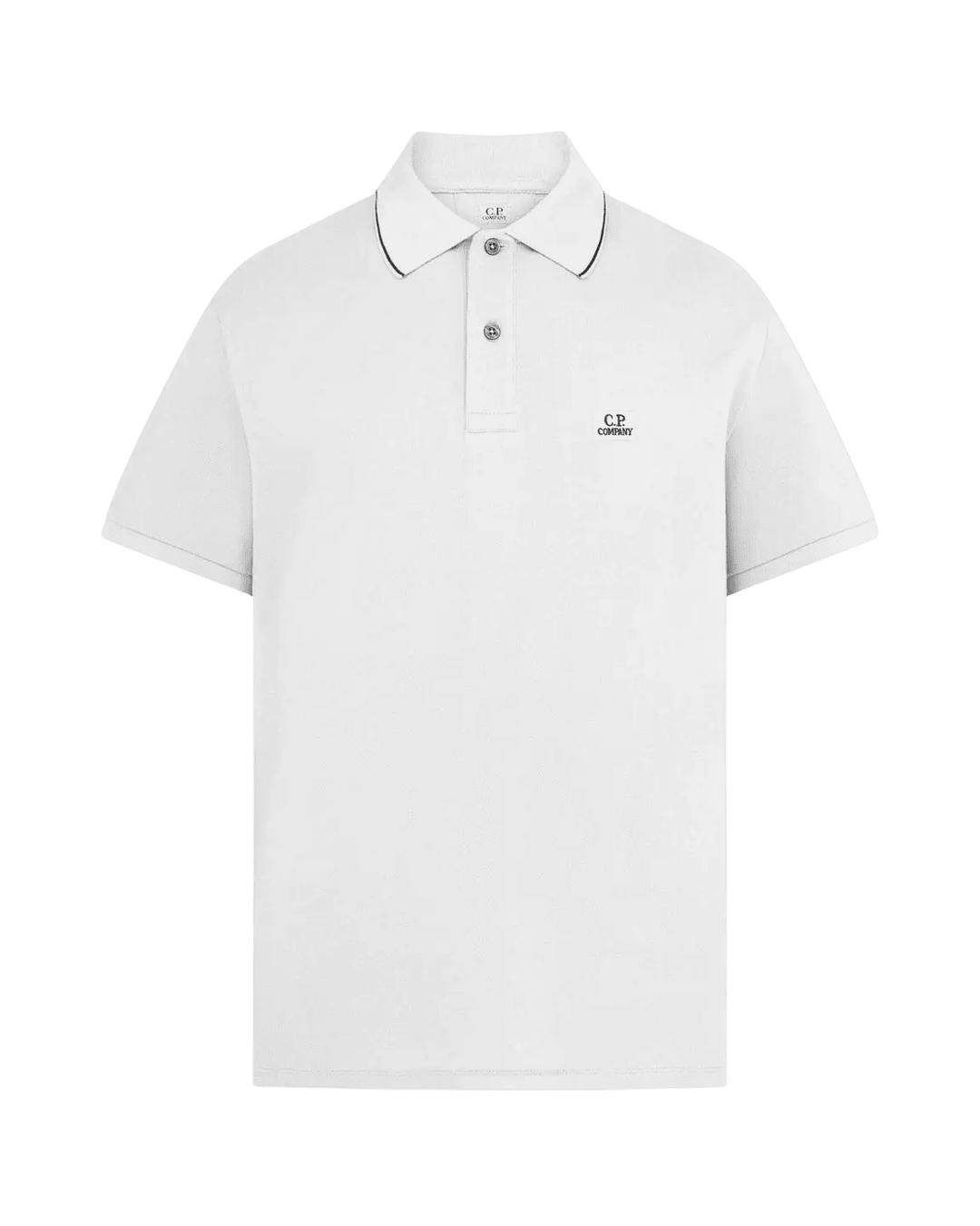 C.P. COMPANY - Polo à Logo Brodé en Coton Stretch Blanc Cassé - Lothaire
