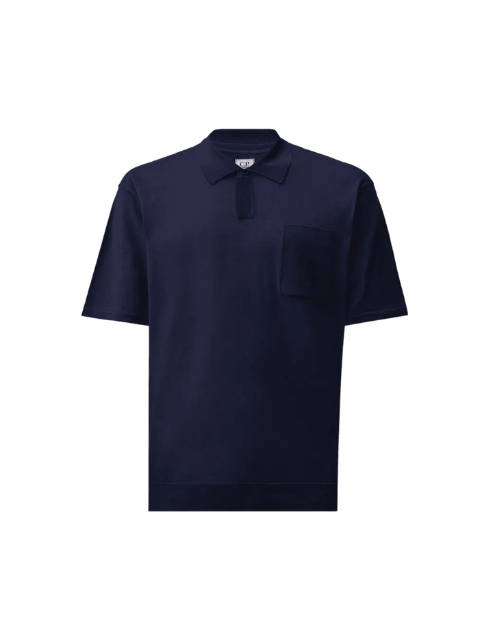 C.P. COMPANY - Polo en Fil de Coton Lisle Bleu Marine - Lothaire