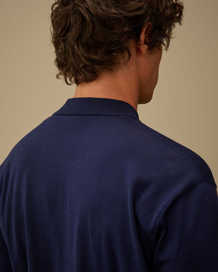 C.P. COMPANY - Polo en Fil de Coton Lisle Bleu Marine - Lothaire