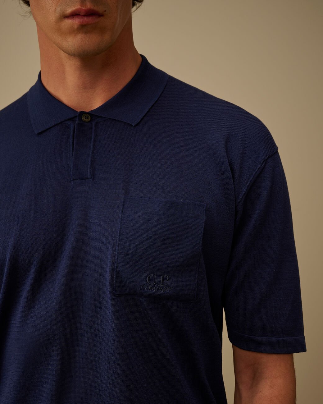 C.P. COMPANY - Polo en Fil de Coton Lisle Bleu Marine - Lothaire