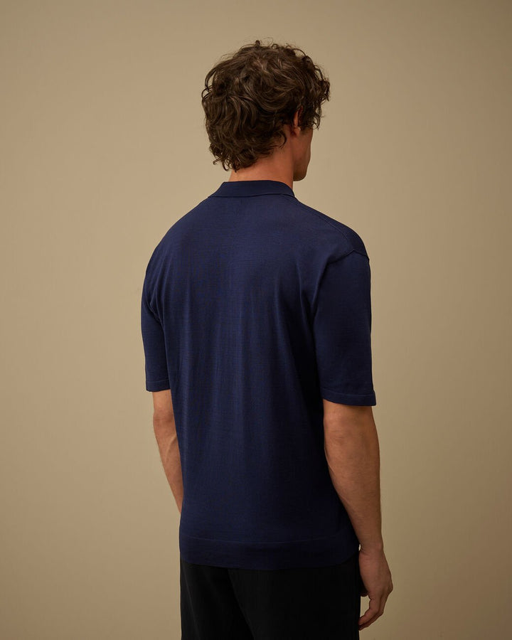 C.P. COMPANY - Polo en Fil de Coton Lisle Bleu Marine - Lothaire