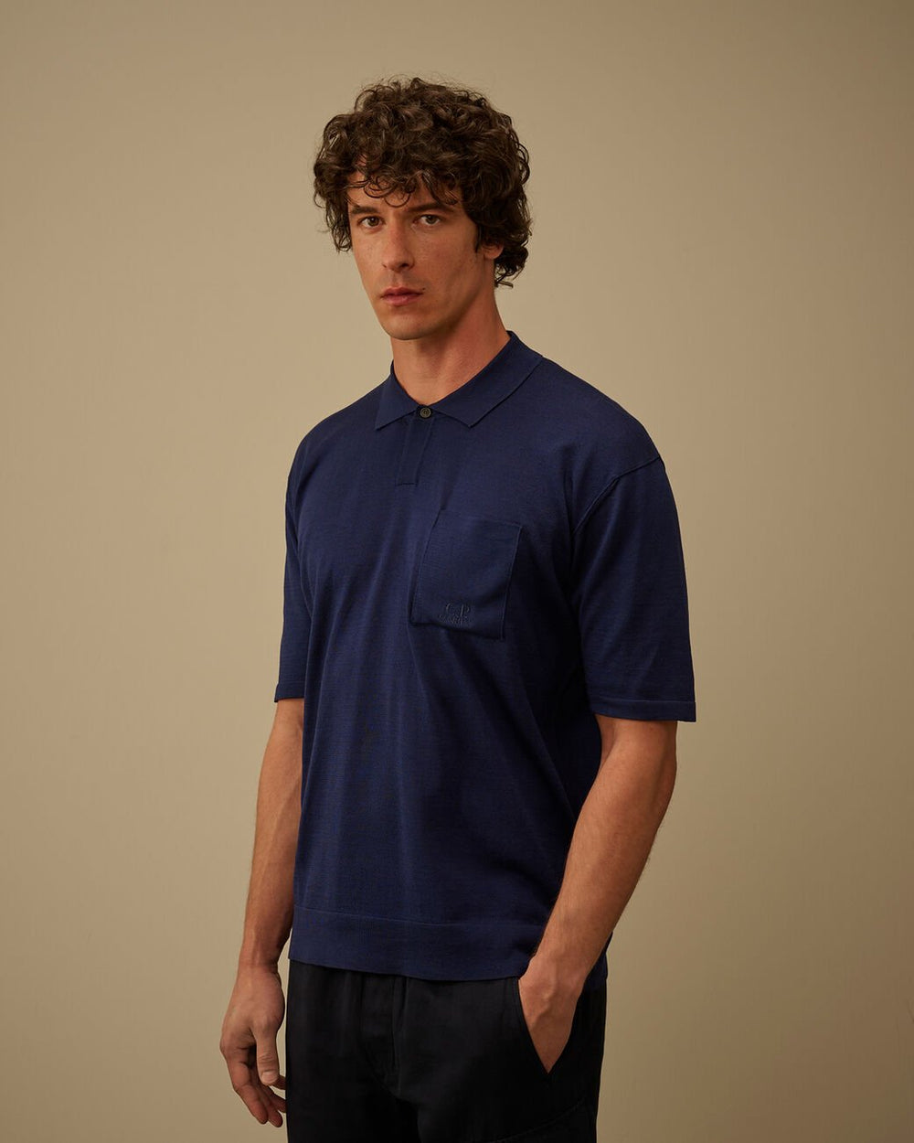 C.P. COMPANY - Polo en Fil de Coton Lisle Bleu Marine - Lothaire