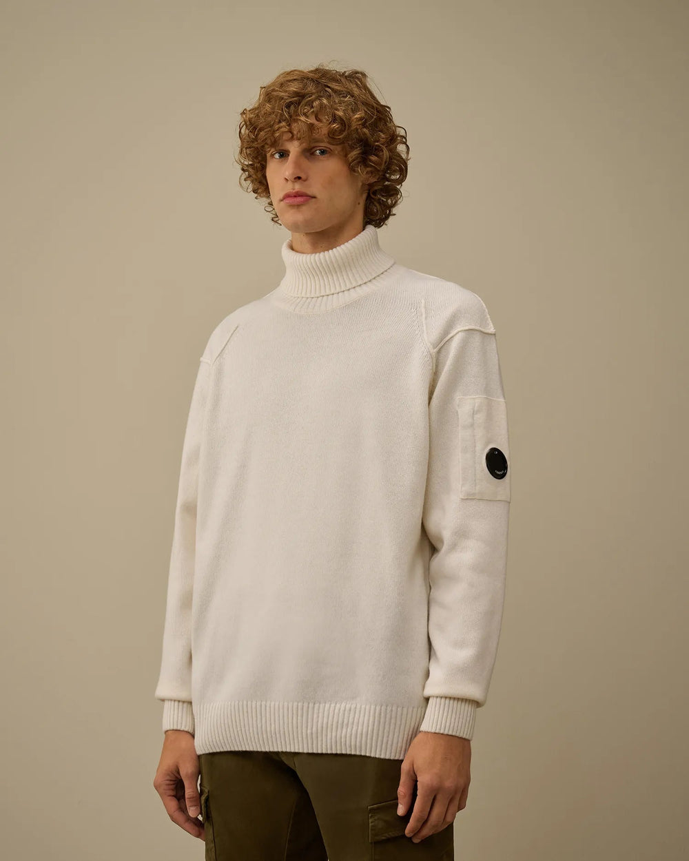C.P. COMPANY - Pull à col roulé confectionné en Lambswool GRS Blanc - Lothaire