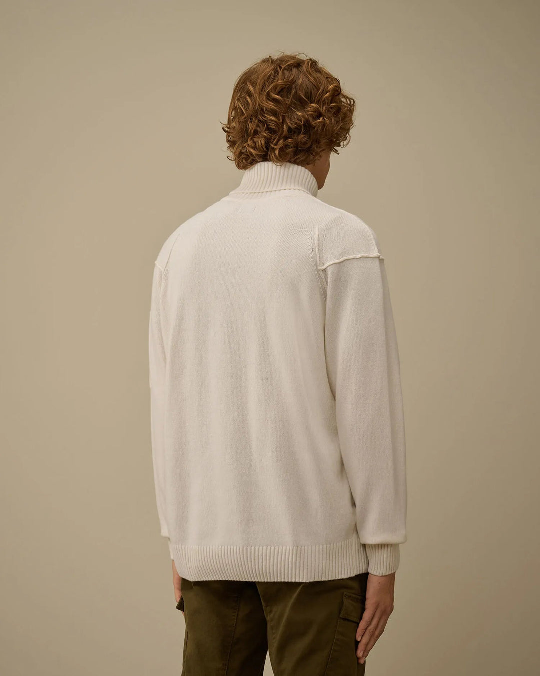 C.P. COMPANY - Pull à col roulé confectionné en Lambswool GRS Blanc - Lothaire