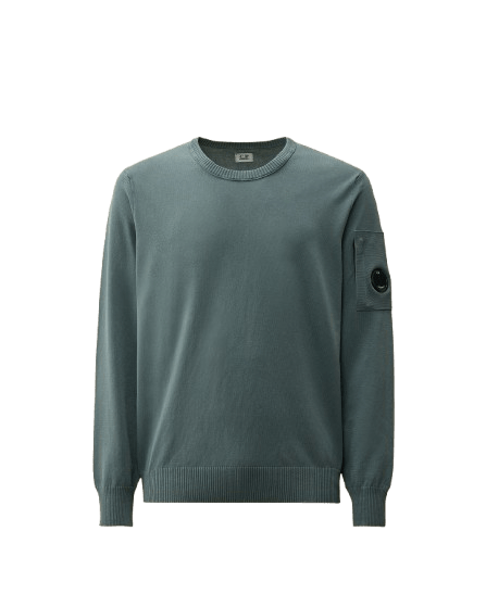 C.P. COMPANY - Pull à col roulé en coton Old Dyed Bleu vert - Lothaire
