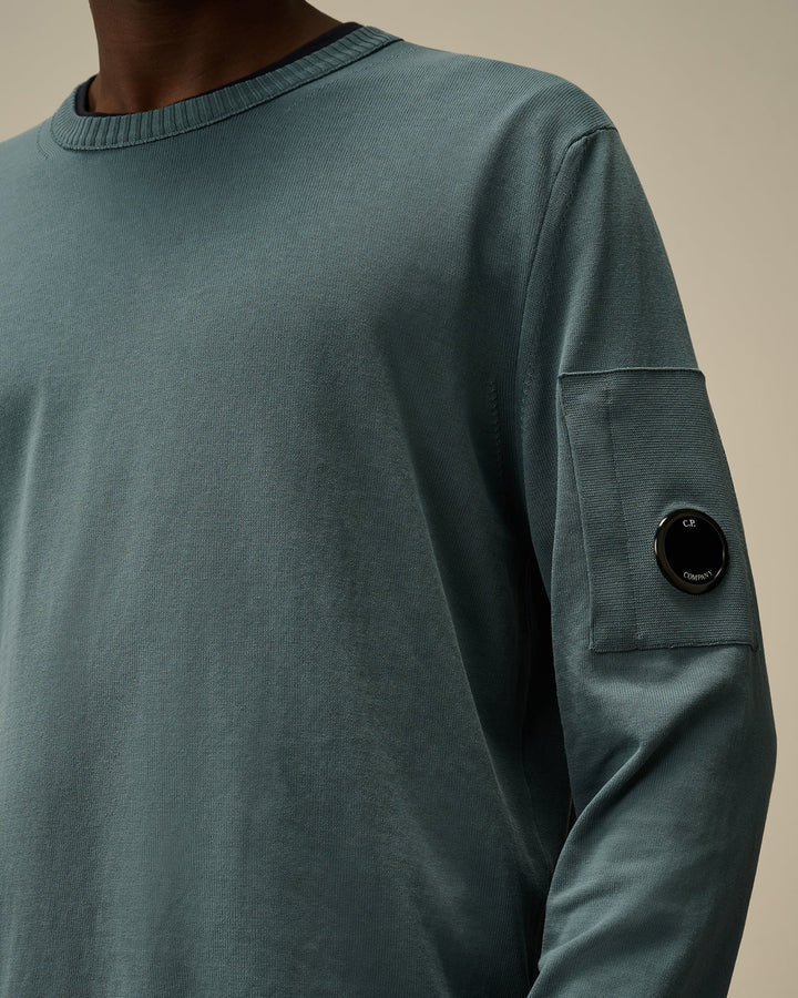 C.P. COMPANY - Pull à col roulé en coton Old Dyed Bleu vert - Lothaire