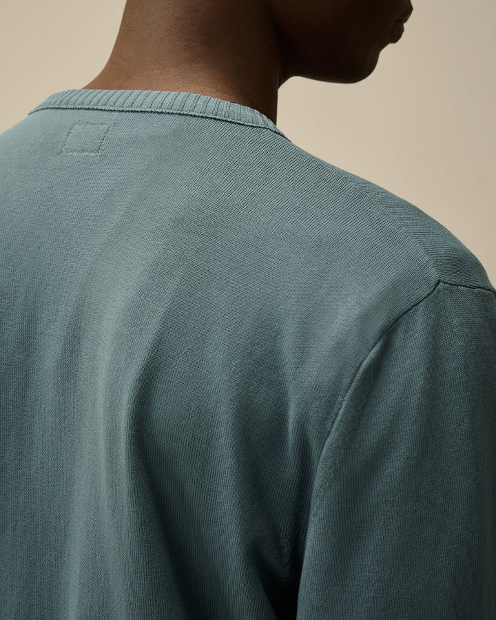 C.P. COMPANY - Pull à col roulé en coton Old Dyed Bleu vert - Lothaire