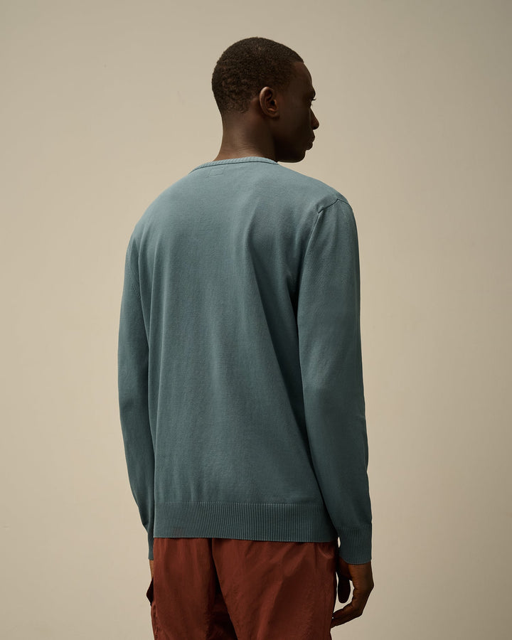 C.P. COMPANY - Pull à col roulé en coton Old Dyed Bleu vert - Lothaire