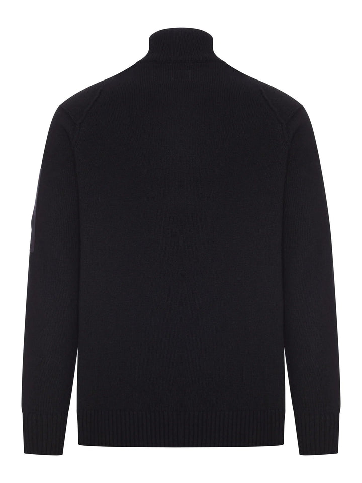 C.P. COMPANY - Pull à col roulé zippé en laine Noir - Lothaire