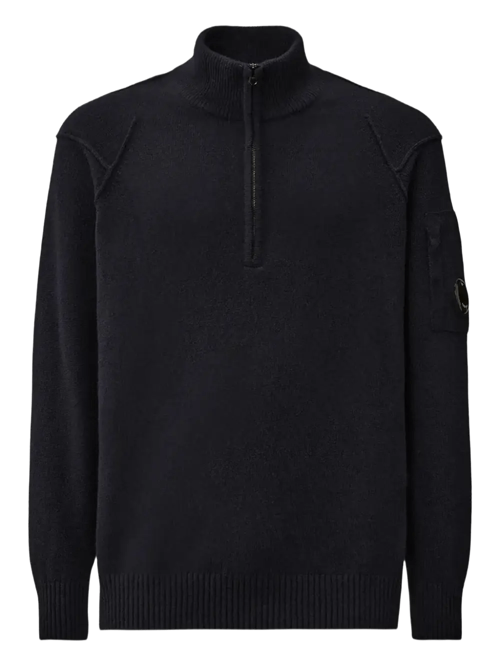 C.P. COMPANY - Pull à Col Zippé Bleu Foncé - Lothaire