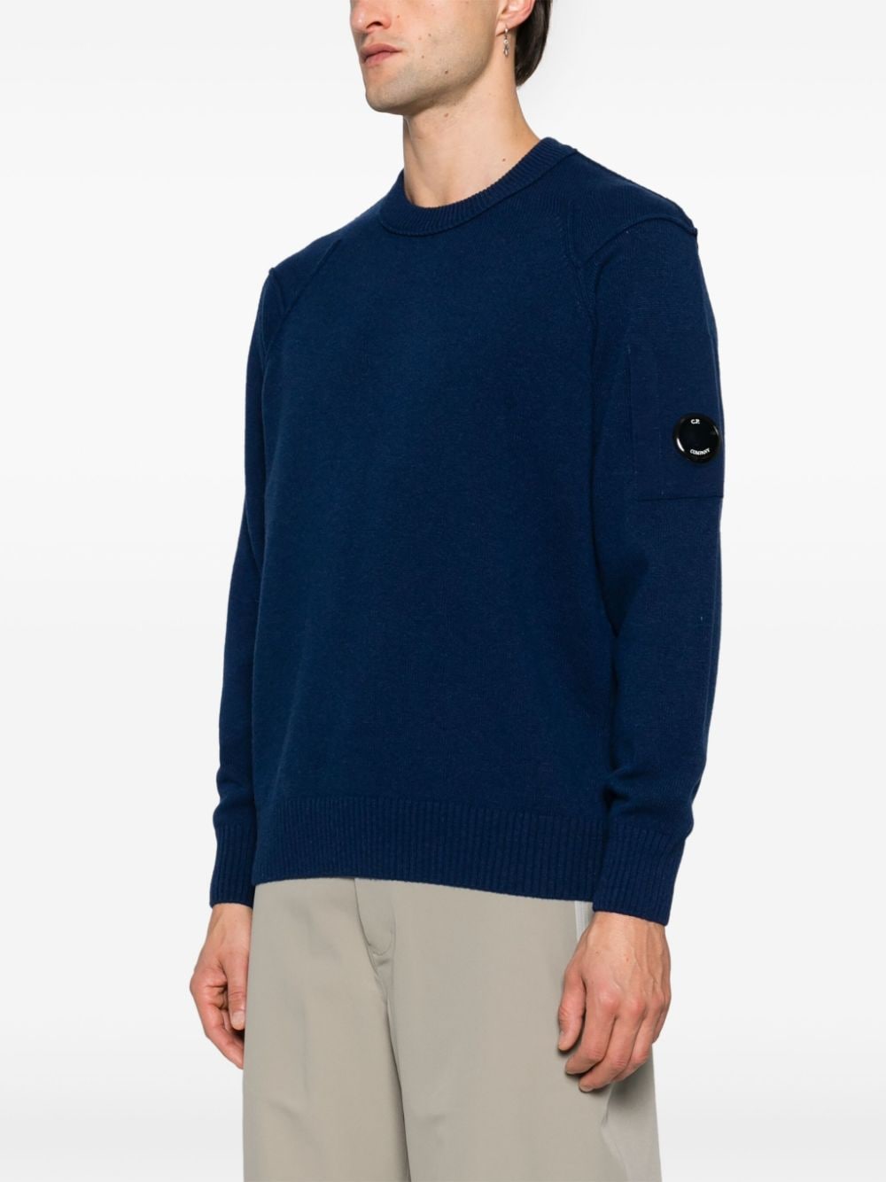 C.P. COMPANY - Pull col rond bleu nuit - Lothaire