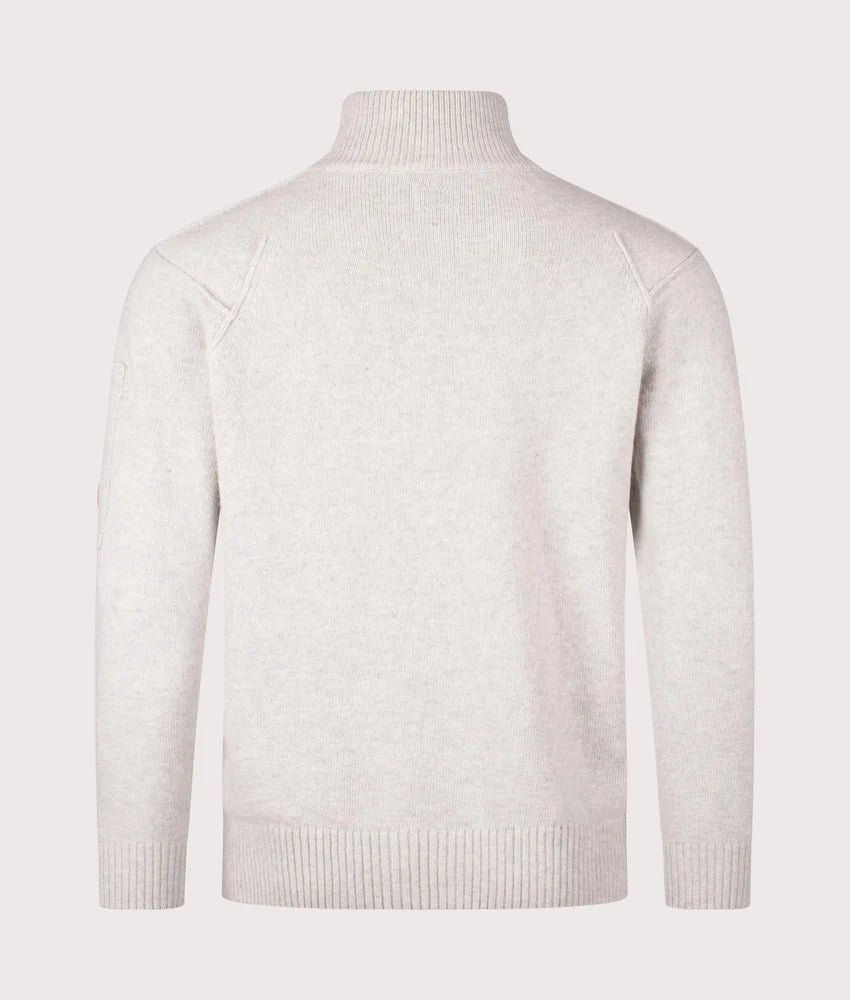 C.P. COMPANY - Pull demi-zippé en laine d'agneau GRS Écru chiné - Lothaire