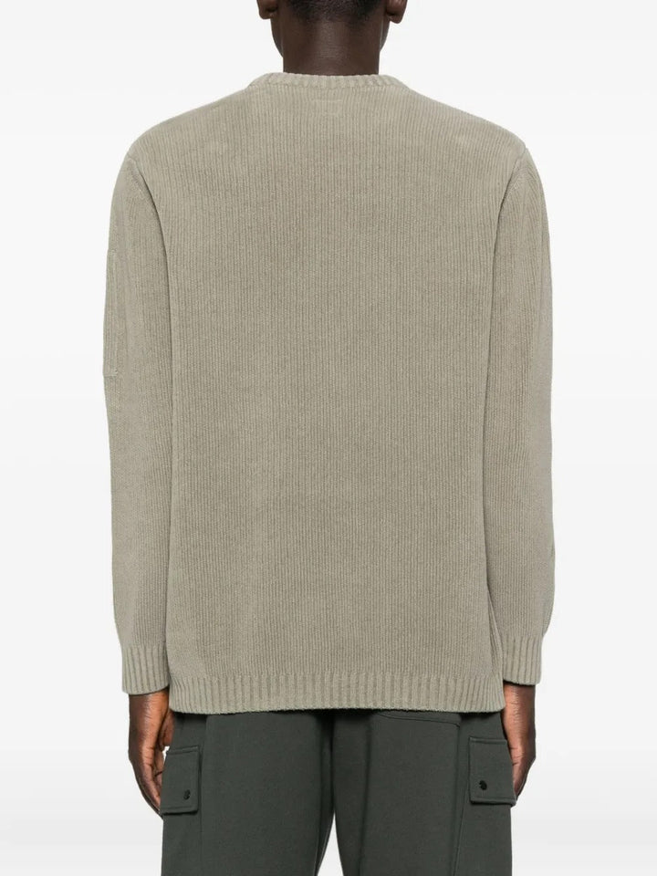 C.P. COMPANY - Pull en Coton à Design Côtelé Gris - Lothaire