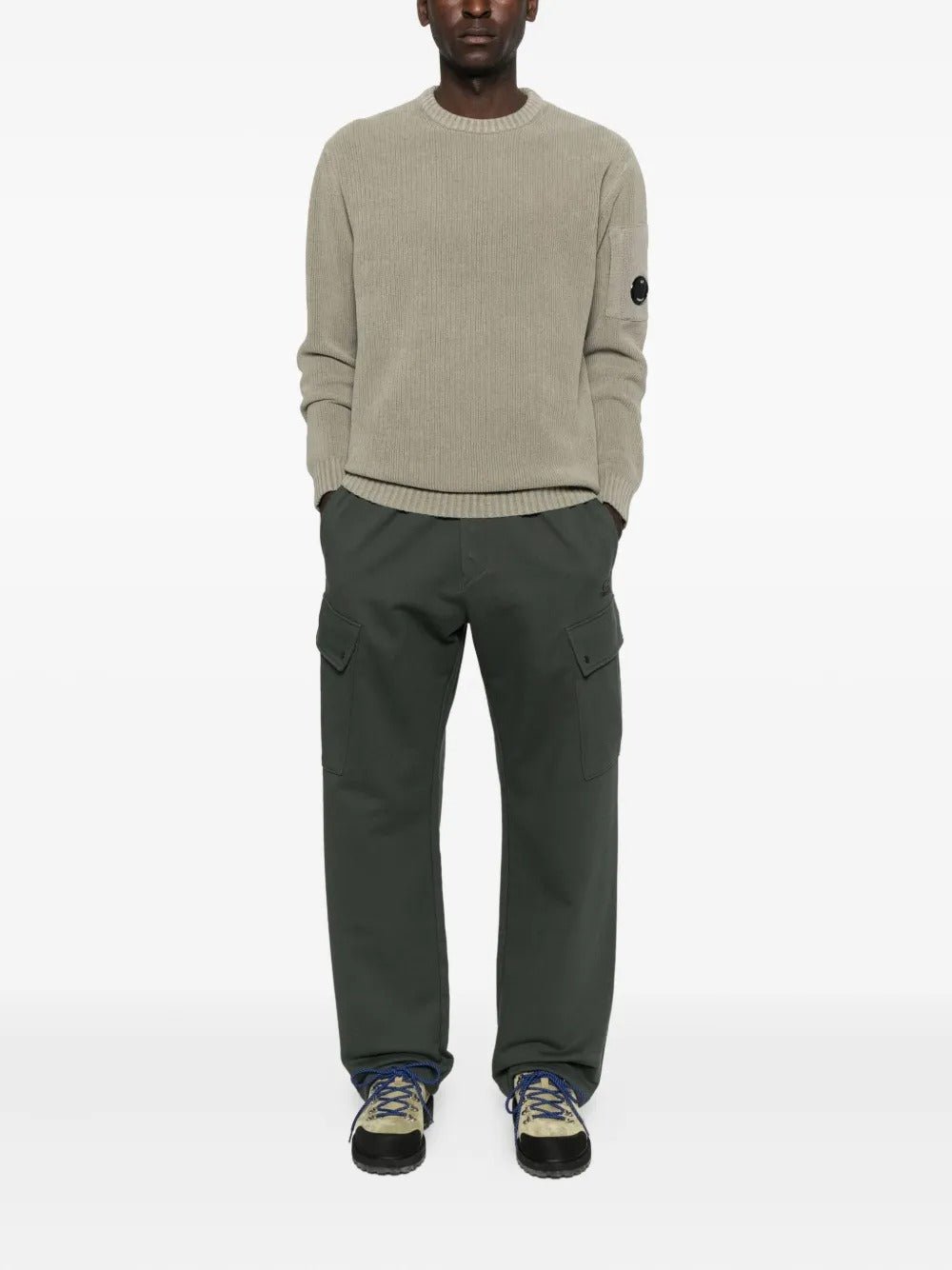 C.P. COMPANY - Pull en Coton à Design Côtelé Gris - Lothaire