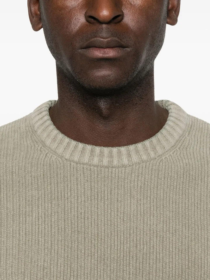 C.P. COMPANY - Pull en Coton à Design Côtelé Gris - Lothaire