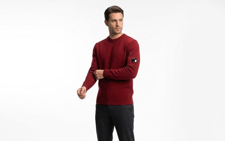 C.P. COMPANY - Pull en Laine Mélangée Rouge Andorre - Lothaire