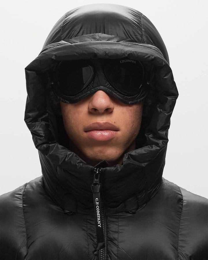 C.P. COMPANY - Pull Extrafine Merino Wool Mixed Full Zip Goggle Sweater Noir - Lothaire
