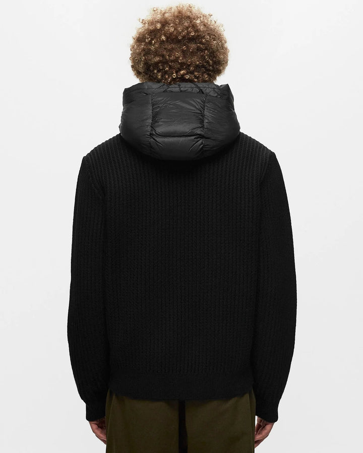 C.P. COMPANY - Pull Extrafine Merino Wool Mixed Full Zip Goggle Sweater Noir - Lothaire