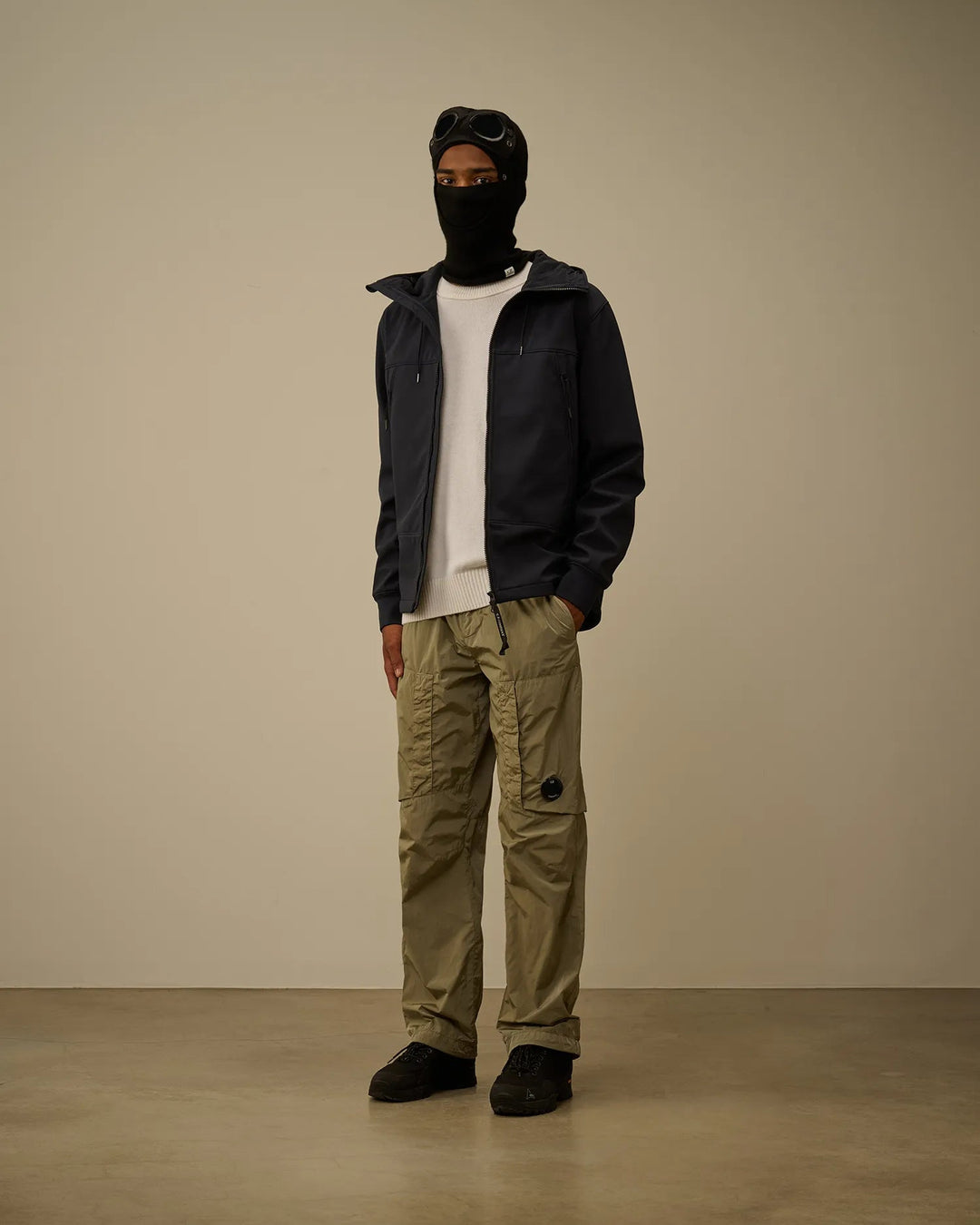 C.P. COMPANY - Pull Lambswool GRS Crewneck Lens Gauze White - Lothaire