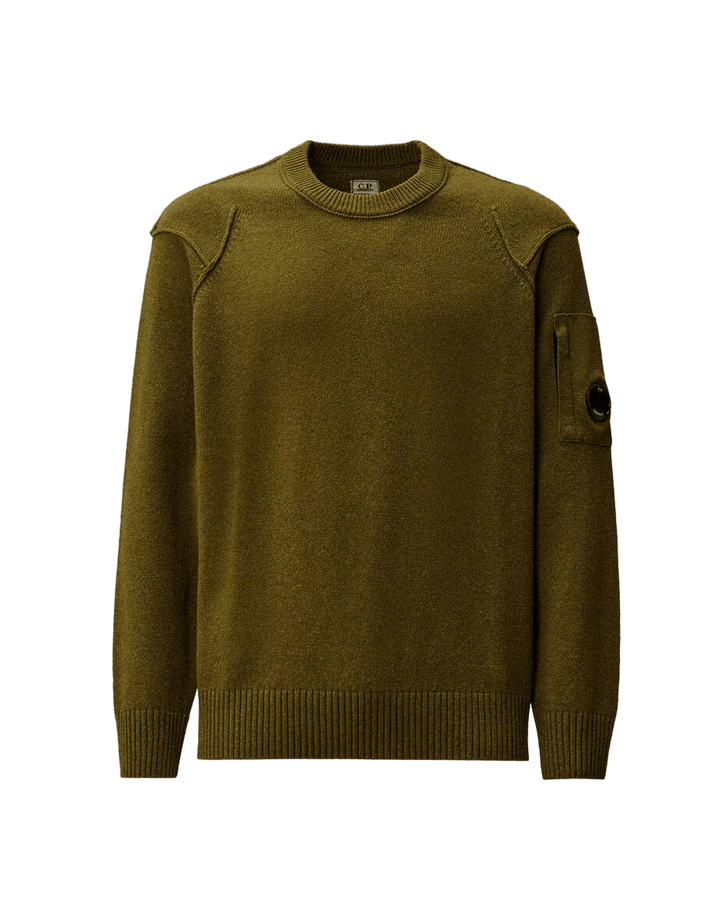 C.P. Company - Pull Lambswool GRS Crewneck Lens Sweater Ivy Green - Lothaire