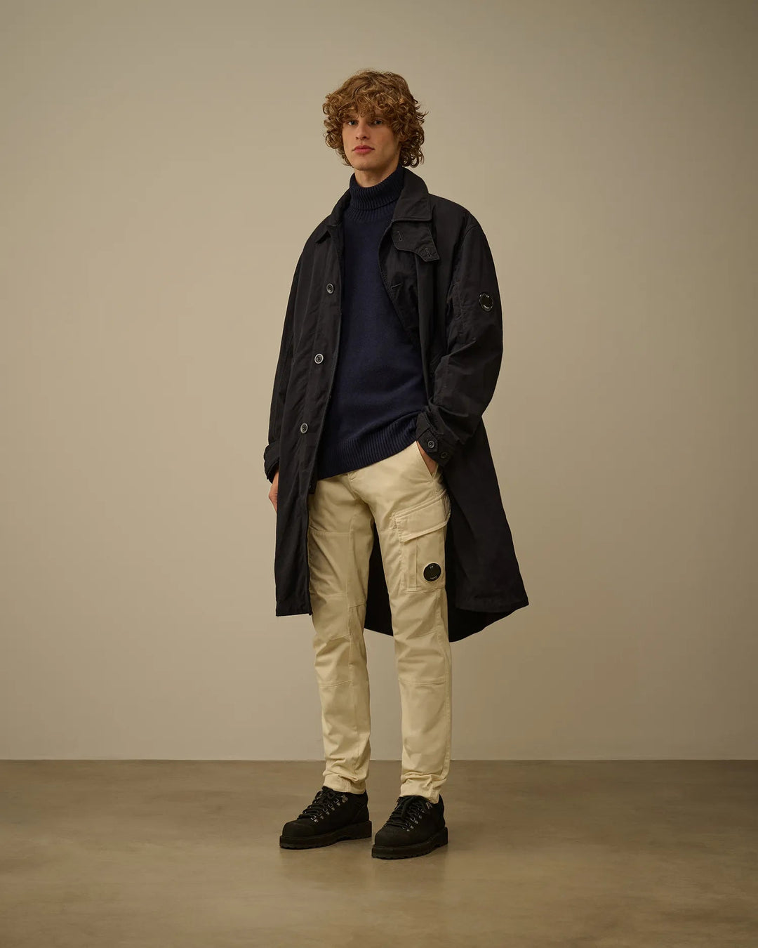 C.P. COMPANY - Pull Lambswool GRS Turtleneck Total Eclipse - Lothaire