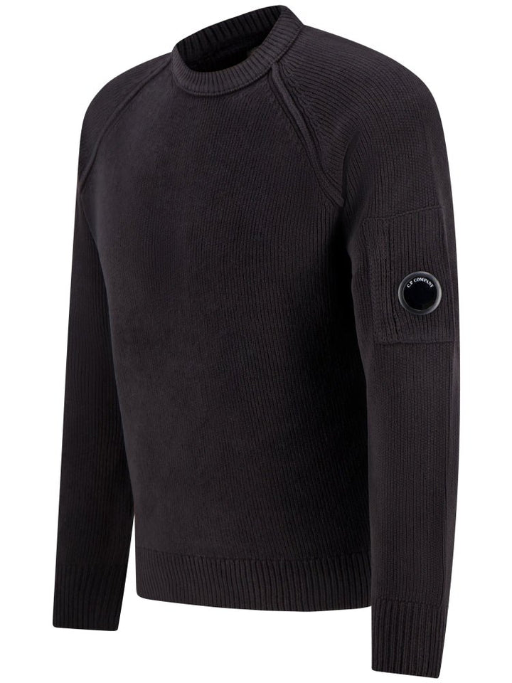 C.P. COMPANY - Pull Lens en coton chenille Noir - Lothaire