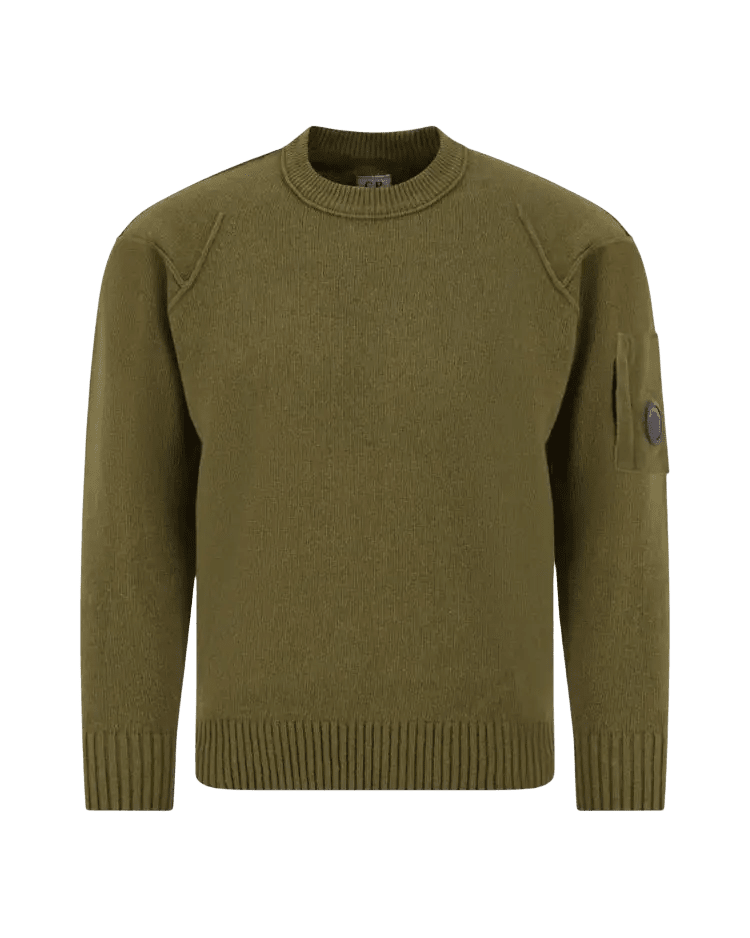 C.P. COMPANY - Pull Lens en laine d’agneau Vert lierre - Lothaire