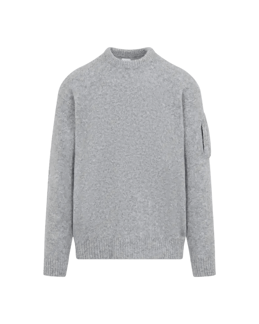 C.P. COMPANY - Pull Lens en Laine Mélangée Gris Chiné - Lothaire