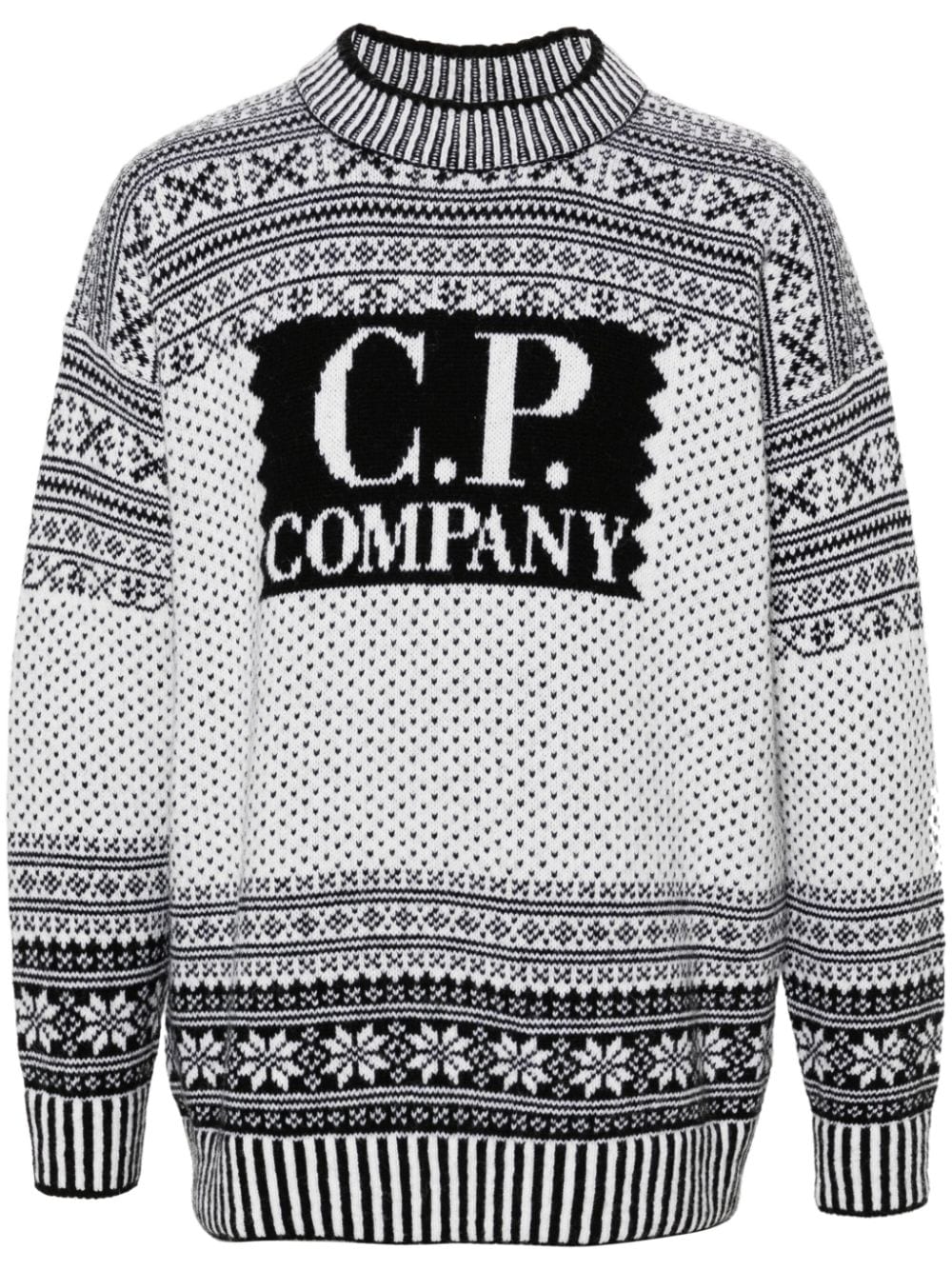 C.P Company - Pull Logo Blanc - Lothaire